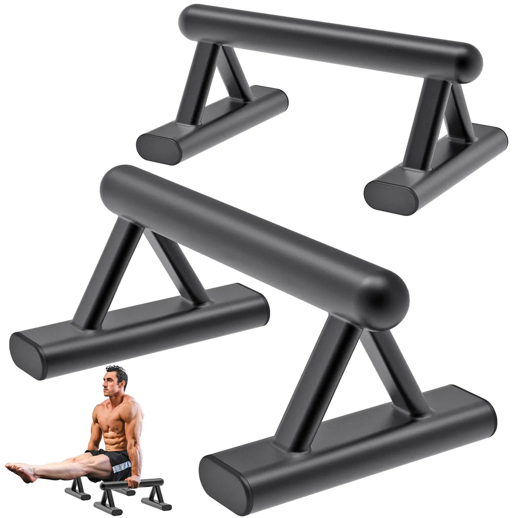 SELEWAERE Metal Parallettes Floor Workout Push Up Handles Non-Slip Pushup Bars Handstand Bars for Calisthenic Fitness Sturdy Steel Tubing Structure with Matte Paint Finish Load up to 600 lbs